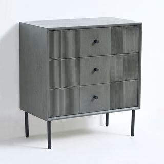 2x Ladekast met 3 laden – Bijzettafel – 61 x 33 x 66 cm – Hout – Donke